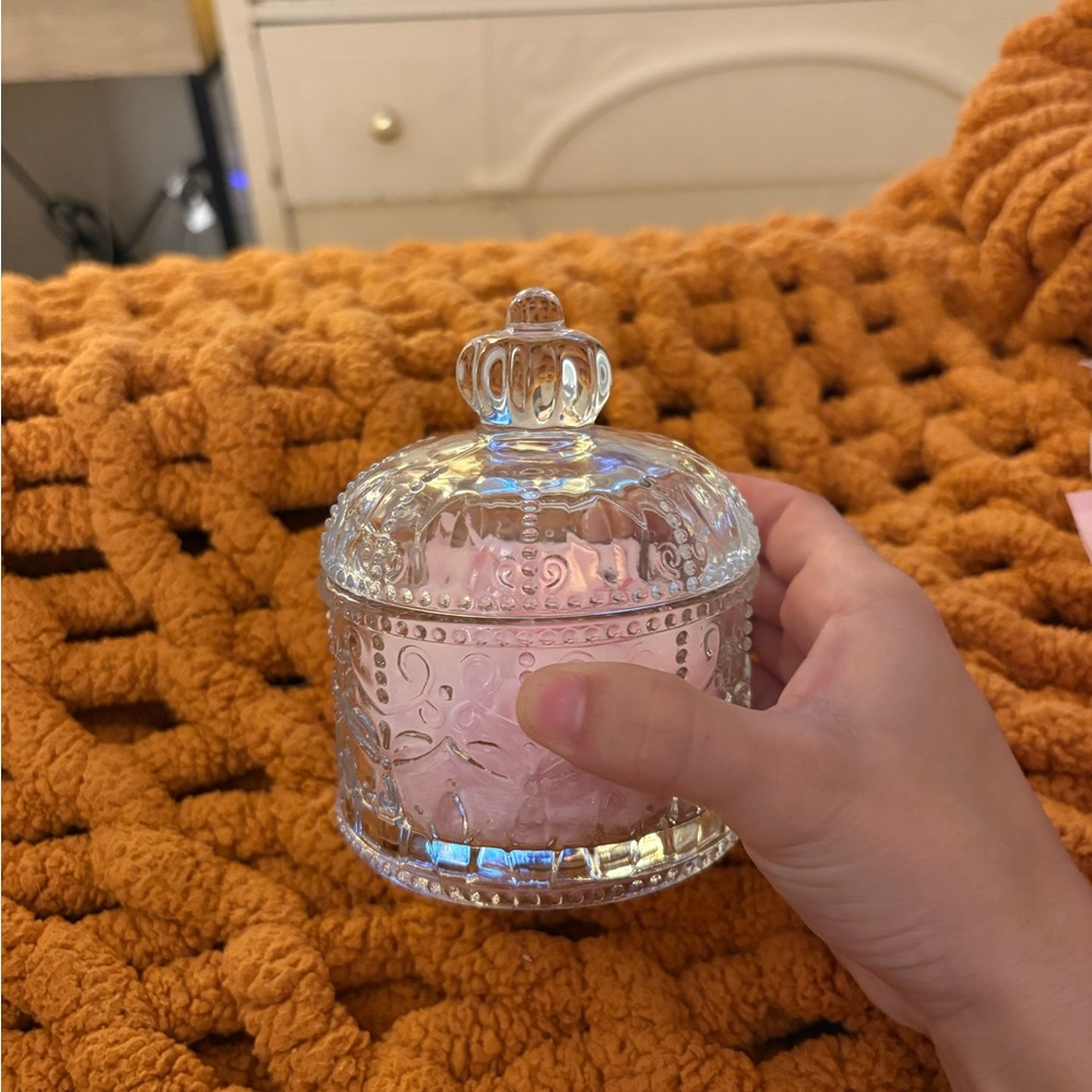 Glass Jar with puff